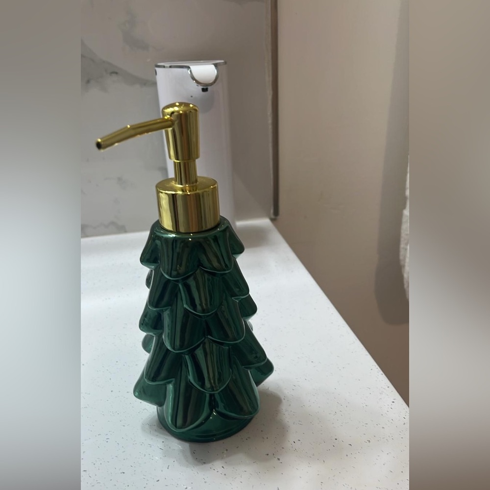 Macy's Festive Green Tree Soap Dispenser
